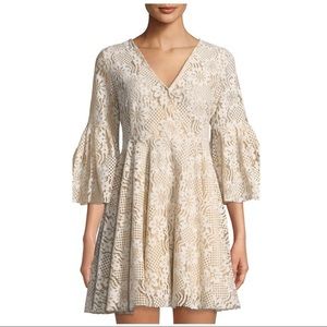 Haute Rogue Lace V-Neck Skater Dress Size Med NWT